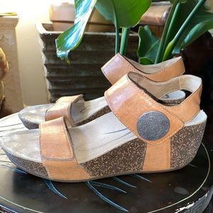 Abeo Leather Wedge Sandals